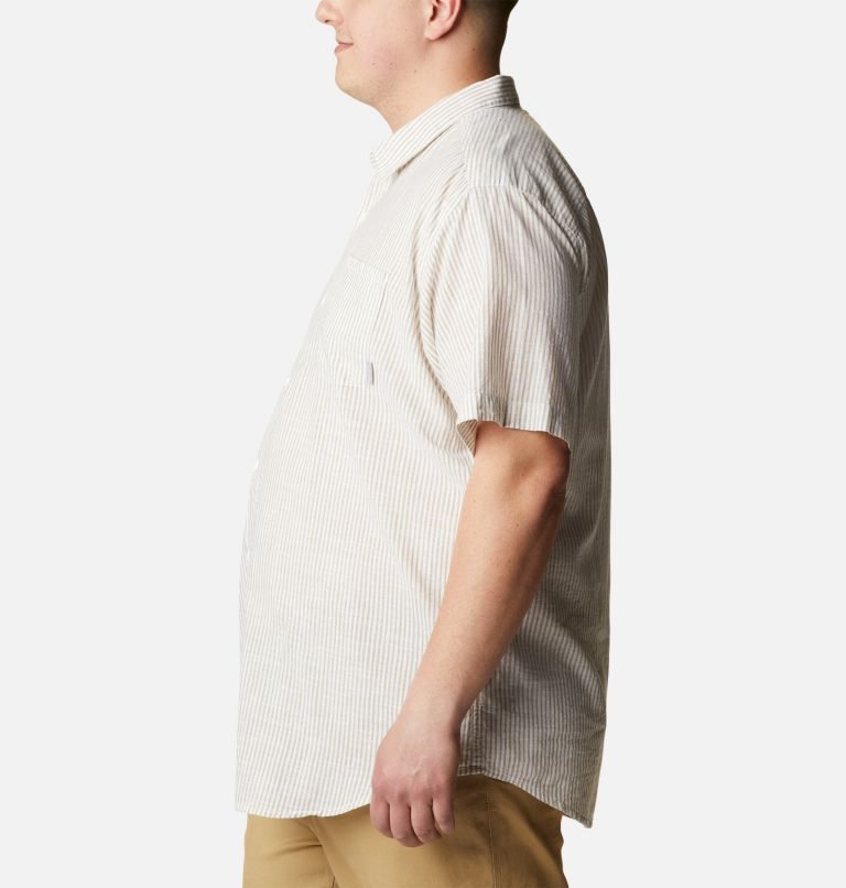 Men's Columbia Under Exposure Yarn-Dye Short Sleeve Shirts Stripe | Plus Size CA-G18L4